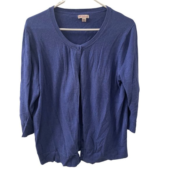 Merona Sweaters - Merona 3/4 Sleeve Knit Cardigan in Royal Blue | Size: XL